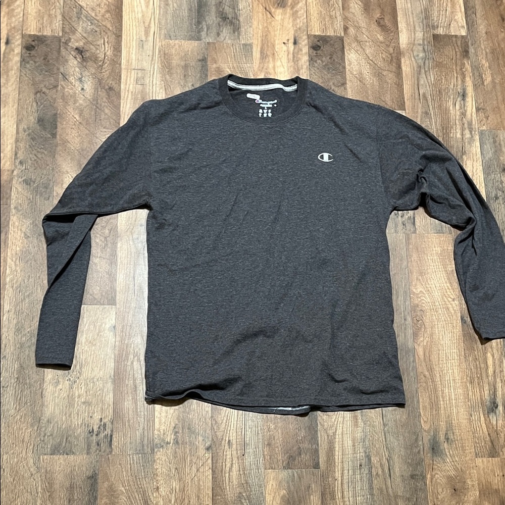 Champion Men's Long-Sleeve Crew Tee - Dark Charcoal